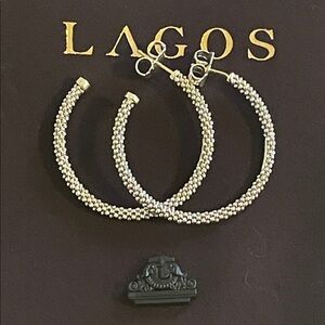 LAGOS Signature CaviarSterling Silver Beaded Hoop Earrings